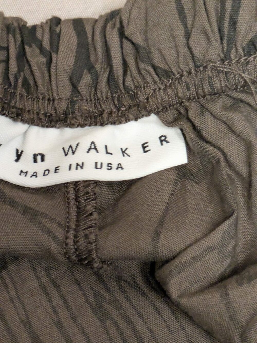 Bryn Walker Harem Pants Olive Green Floral Balloon Lagenlook Cropped Elastic - Picture 2 of 9